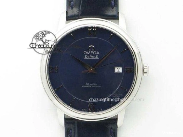 0320 Planet Ocean 2016 43.5mm SS OM 1:1 Best Edition Blue Dial On Blue Leather Strap A Sophisticated 8165